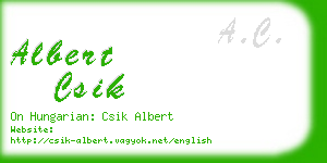 albert csik business card